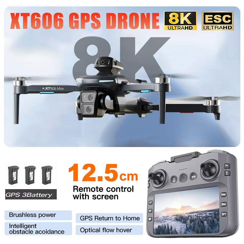 XT606 MAX 3 pil Drone 4k 8K HD - Drone Thermal Imaging incelemesi ve fiyatı